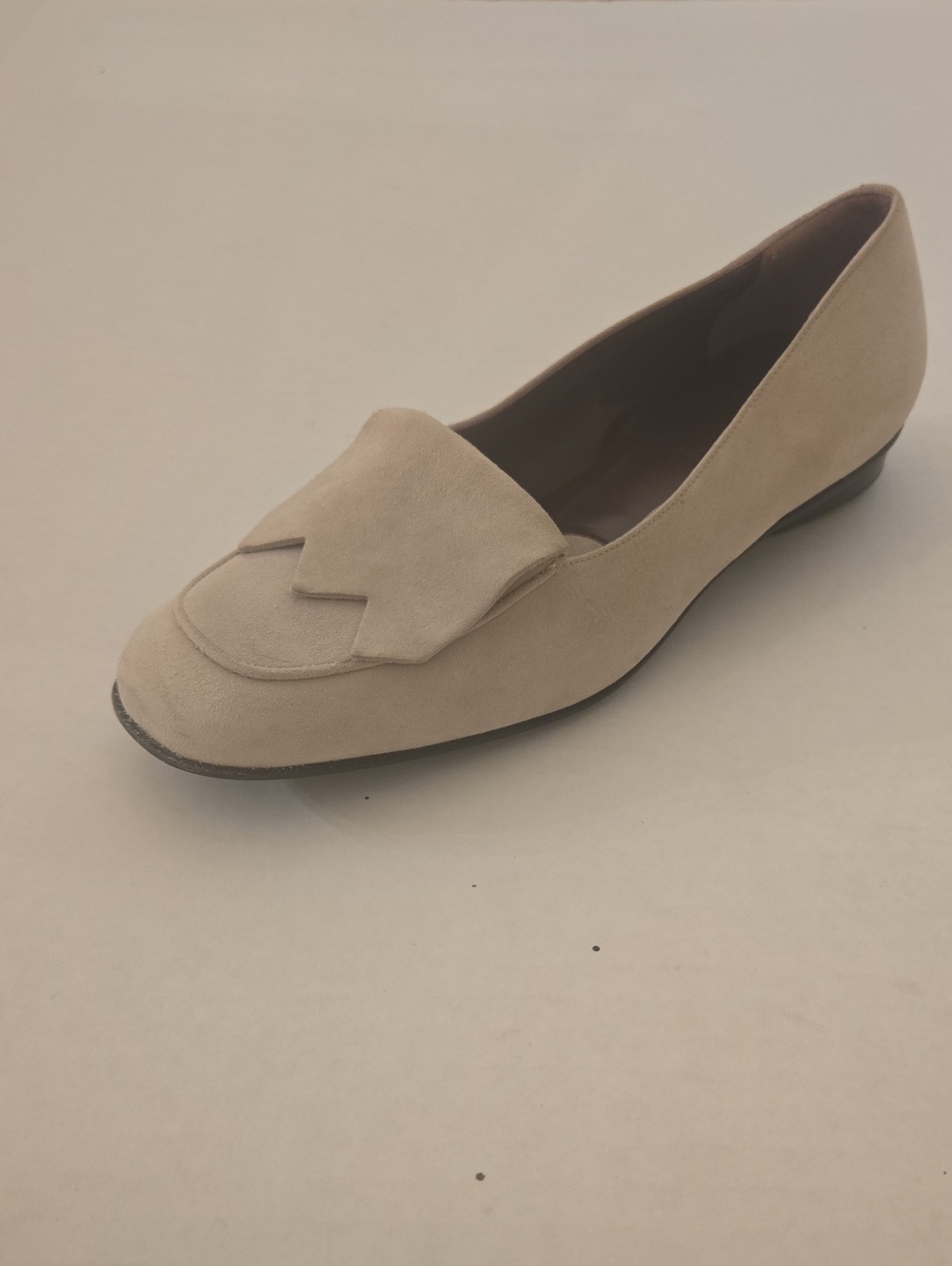 Bally Beige Suede Loafer with Decorative Vamp
